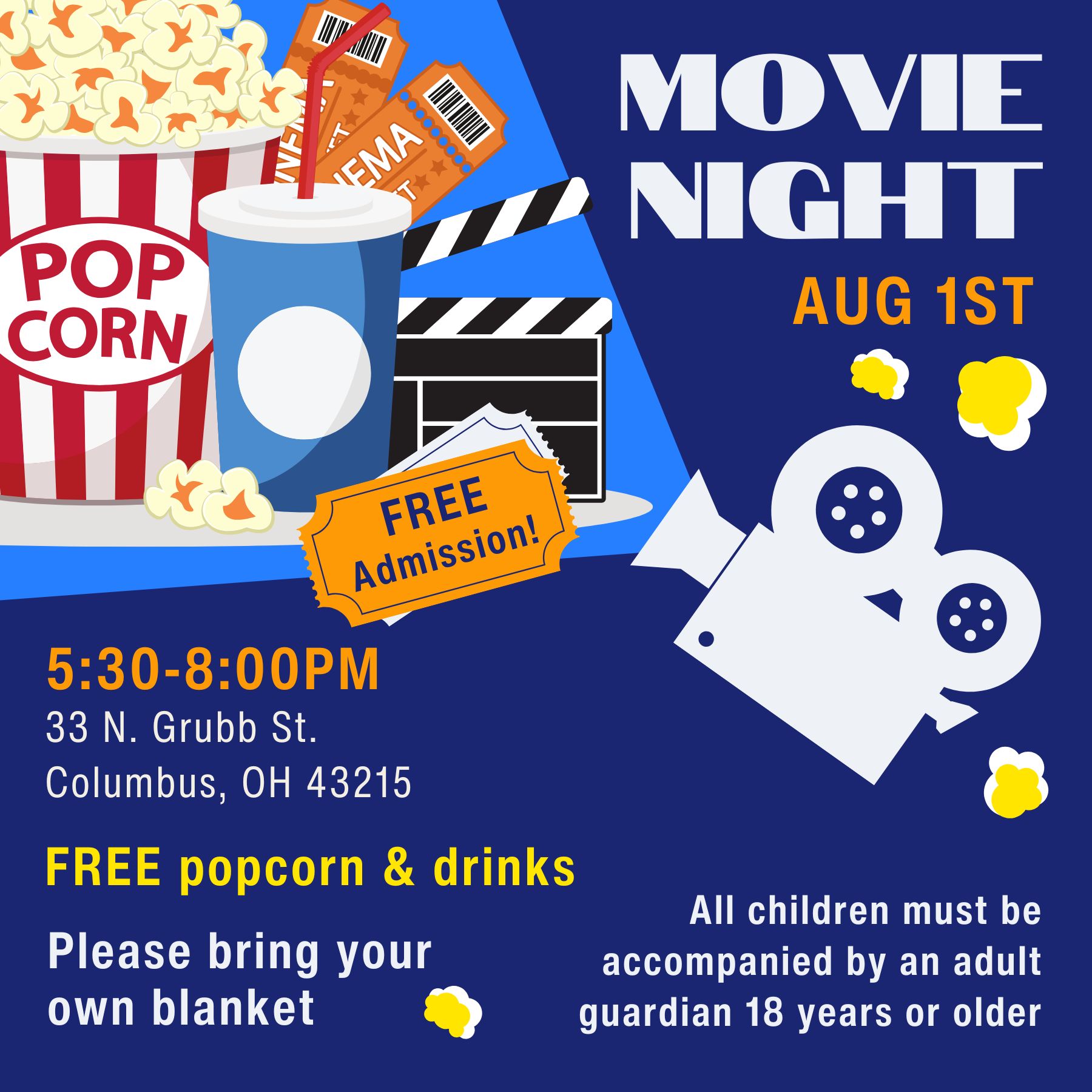 LINC Events (6 x 6 in) Movie Night - Despicable Me 3.